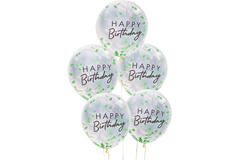 Balloon Bundle - Happy Birthday - Leaf Confetti Filled