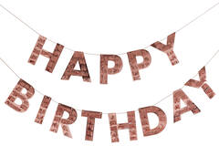 Bunting - Happy Birthday Fringe - Rose Gold