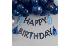Bunting - Happy Birthday with Tassels - Blue