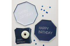 Eco Paper Plates - Happy Birthday - Mixed Pack - Blue