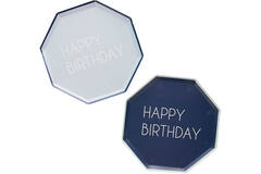 Eco Paper Plates - Happy Birthday - Mixed Pack - Blue