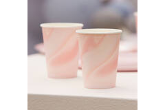 Eco Paper Cups - Marble - Pink