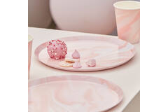 Eco Paper Plates - Marble - Pink