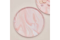 Eco Paper Plates - Marble - Pink