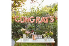 Balloon Bunting - Congrats with PET Tassels - Rose Gold