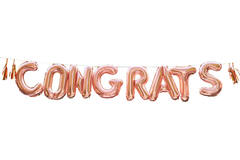 Balloon Bunting - Congrats with PET Tassels - Rose Gold