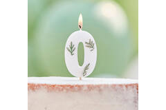 Candle - Number 0 - Pressed Foliage