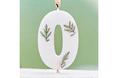Candle - Number 0 - Pressed Foliage