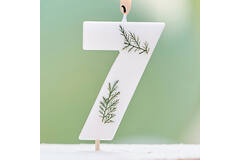 Candle - Number 7 - Pressed Foliage