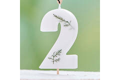 Candle - Number 2 - Pressed Foliage