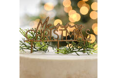 Cake Topper - Merry Christmas - Wood