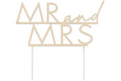 Cake Topper - Acrylic Gold Mr & Mrs