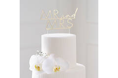 Cake Topper - Acrylic Gold Mr & Mrs