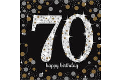 16 Napkins 70 Sparkling Celebration - Silver & Gold 33 x 33 cm