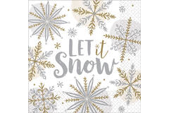 16 Napkins Shining Snow 33 x 33 cm