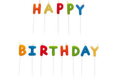 13 Letter Candles Happy Birthday Multicolour Height 7.5 cm