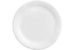 8 Plates Frosty White Round Paper 23 cm