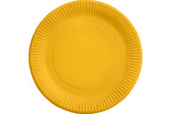 8 Plates Sunshine Yellow Round Paper 23 cm