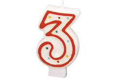 Numeral Candle 3 Height 7.3 cm