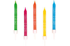 10 Spiral Candles Happy Birthday Multicolour Height 6.3 cm