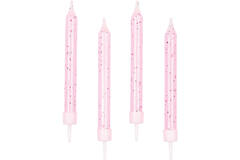 10 Spiral Candles Glitter Height 6.3 cm