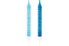 10 Spiral Candles Happy Birthday Blue Height 6.3 cm