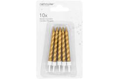 10 Spiral Candles Gold / Silver Height 6.3 cm