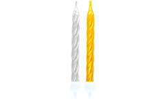 10 Spiral Candles Gold / Silver Height 6.3 cm
