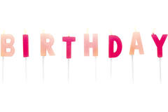 13 Letter Candles Happy Birthday Pink Height 7 cm