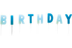 13 Letter Candles Happy Birthday Blue Height 7 cm