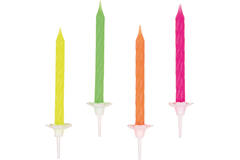 10 Spiral Candles Neon Height 6.3 cm