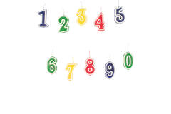 Set of Numeral Candles 0 - 9 Multicolour Height 5.5 cm