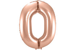 Foil Balloon Number 0 - Rose Gold - 86 cm