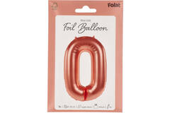 Foil Balloon Number 0 - Rose Gold - 86 cm