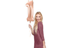 Foil Balloon Number 1 - Rose Gold - 86 cm