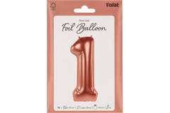 Foil Balloon Number 1 - Rose Gold - 86 cm