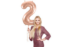 Foil Balloon Number 2 - Rose Gold - 86 cm