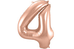 Foil Balloon Number 4 - Rose Gold - 86 cm