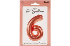 Foil Balloon Number 6 - Rose Gold - 86 cm