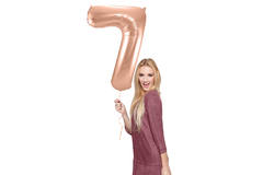 Foil Balloon Number 7 - Rose Gold - 86 cm
