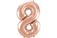 Foil Balloon Number 8 - Rose Gold - 86 cm