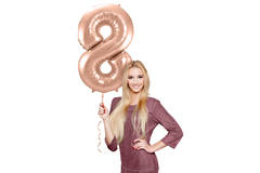 Foil Balloon Number 8 - Rose Gold - 86 cm