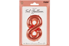Foil Balloon Number 8 - Rose Gold - 86 cm