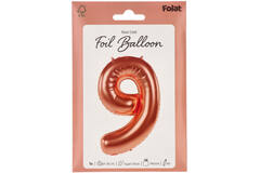 Foil Balloon Number 9 - Rose Gold - 86 cm