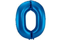 Foil Balloon Number 0 - Blue - 86 cm