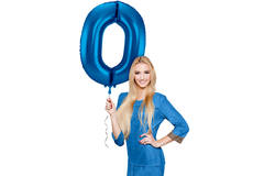 Foil Balloon Number 0 - Blue - 86 cm