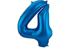 Foil Balloon Number 4 - Blue - 86 cm