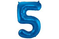 Foil Balloon Number 5 - Blue - 86 cm