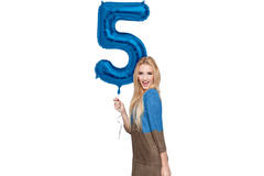 Foil Balloon Number 5 - Blue - 86 cm