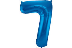 Foil Balloon Number 7 - Blue - 86 cm